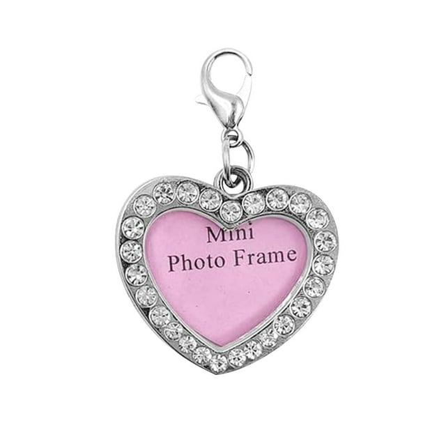 Dsscvnef Medium Size Pet Circular Diamond Dog Tag Loss Information Tag DIY Handwritten Love Pendant