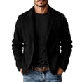 thumbnail image 4 of Men Wool Blazer Notched Lapel Single Breasted 2 Button Closure Coat Long Sleeve Business Casual Fall Winter Jacket with Pockets, 4 of 6