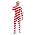 thumbnail image 2 of FYDUU Mens Christmas Candy Cane Striped Leotard One Piece Full Body Suits Christmas Candy Cane Bodysuit Jumpsuit For Men Stage Performance Wear L, 2 of 4