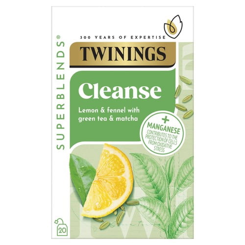 Twinings Superblends Cleanse Matcha 20's, British Import (Pack of 3)