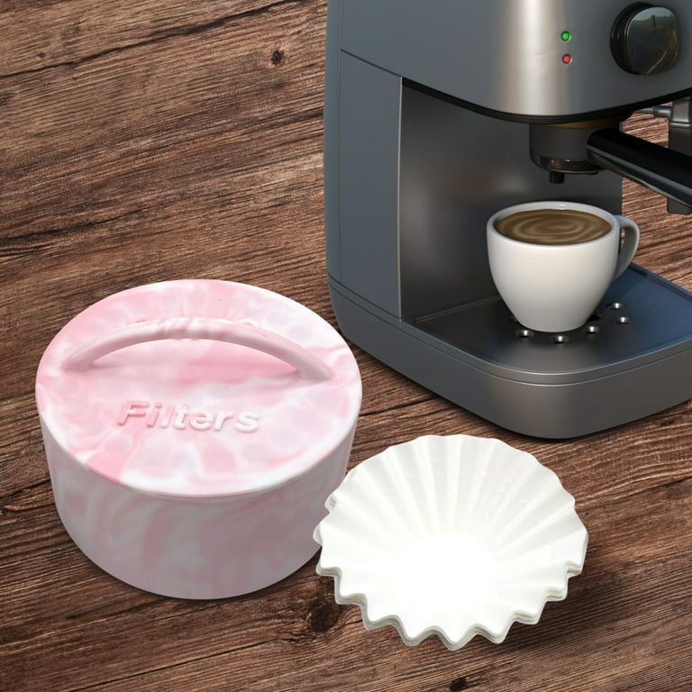 Silicone Coffee Filter Storage Container with Lid Multifunctional Storage  Tool for Coffee Bar Decoration Accessories Pink White 