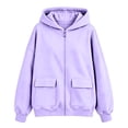 thumbnail image 4 of Kids Girls Boys Hoodies Preppy Long Sleeve Hooded Sweatshirt Pullover Top with 2 Pockets, 4 of 4