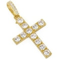 thumbnail image 2 of Charles Raymond Iced Out Cross Pendant on Tennis Chain for Men or Women - Bling'ed Out Hip Hop Jewelry on Blast! - Gold or Silver and Size Your Choice - TN001 Cross (16" Gold), 2 of 5