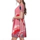 thumbnail image 2 of Fotbe Cool Flamingos Sunglasses Scene Vestido Largo de Moda para Mujer, Vestido Tipo Camiseta con Manga Corta y Estilo Casual a Rayas y Bloques de Color, 2 of 6