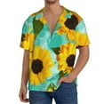 thumbnail image 3 of Haiem Sunflowers With Green Leaves Men's Casual Shirts Short Sleeve Button Down Shirts Fashion Textured Summer Beach Shirt-XX-Large, 3 of 7