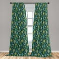 thumbnail image 2 of Forest Window Curtains, Simple Design Modern Woodland Art With Pine Trees on Jungle Color Back, Lightweight Decor 2-Panel Set with Rod Pocket, Pair of - 28"x63", Teal Khaki Cadet Blue, by Ambesonne, 2 of 3