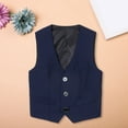 thumbnail image 2 of GiLiling Vest for Boys Girls Lightweight Casual Uniform Jacket Underarm Top Fashion School Gilet Sleeveless Waistcoat Coat (Navy, 11-12 Years), 2 of 6