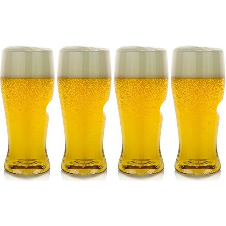 GoVino Shatterproof Beer Glasses, Clear - 4 count