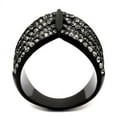 thumbnail image 3 of TK2097 - IP Black(Ion Plating) Stainless Steel Ring with Top Grade Crystal  in Black Diamond Size 5, 3 of 4