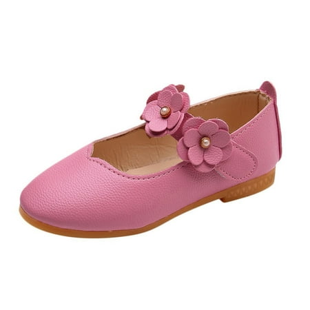Baby Girl Shoes Dance Flower Student Soft Solid Princess Single Toddler Girl Sneakers Pink 7.5 Years-8 Years