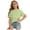 Green, variant on Girls Short Sleeve Summer T Shirt Crewneck Rolled Cuffs Fashion Shirts Tee(Green,90)