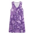 thumbnail image 4 of QUNYINEY Womens Sundresses Casual A Line Mini Floral Sleeveless Tank Dress Loose Fit V Neck with Pockets Beach Dresses, 4 of 7