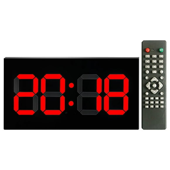 simhoa Affichage LED Horloge 3D Numérique avec Télécommande pour Gym Bureau École Bureau Hôtel, Chiffres Rouges