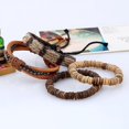 thumbnail image 5 of Conjunto de pulsera simple Retro, pulsera de cuero trenzada DIY, pulsera de cáscara de coco, pulsera de cuero de cuerda de cáñamo para hombres brillar Electrónica, 5 of 5