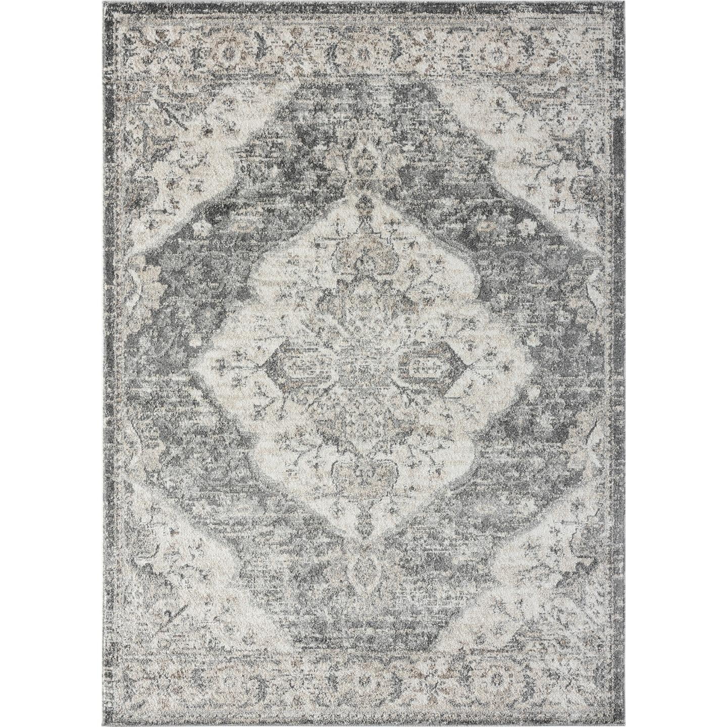 Luxe Weavers Vintage Oriental Gray 8x10 Area Rug for Living Room