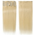 thumbnail image 3 of SEGO Clip in Human Hair Extensions Full Head 100% Real Remy Thick Hair Extensions Silky Straight(7 pcs/15 clips), 3 of 8