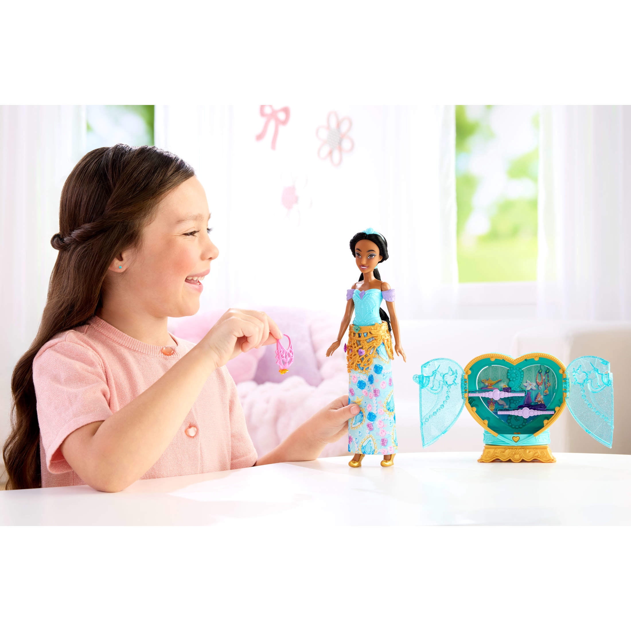 Disney Princess Jewel Reveal Jasmine Fashion Doll w/ 8 Surprises Including Gem Box & 10 Accessories