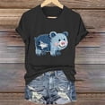 thumbnail image 2 of Summer Tops for Women Casual Lightweight Funny Graphic Tees Short Sleeve Crew Neck Tee Shirts Beach Vacation Basic Tops Black Tops,Size S-3XL, 2 of 5