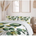 thumbnail image 4 of Ambesonne Eucalyptus Leaves Duvet Cover Set, Boho Leaf Design, Queen, Fern Green Yellow and White, 4 of 5