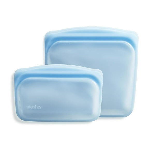 Bolsas reutilizables para almacenamiento de alimentos Stasher Premium Silicone, paquete de 2