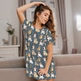 thumbnail image 3 of Picia Cartoon Bulldog 1 Pattern Women’s Nightdress – Casual Short-sleeved Loose-Fit Sleepwear, Soft Cotton Short-Sleeve Sleep Shirt for Relaxation & Comfort, 3 of 6