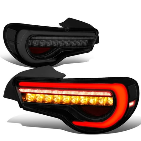 For 2013 to 2018 Scion FRS / 86 / Subaru BRZ Pair Smoked Lens LED 3D Tube Bar+Sequential Turn Signal Tail Light 14 15 16