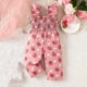 thumbnail image 3 of Odeerbi 6M-4Y Niñas Verano Ruffle Rompers Fresa Impresión Algodón Mono Casual Cómodo Sin Mangas Camisola Pendiente Pantalones Generales, 3 of 8
