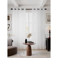 thumbnail image 2 of NANWEI Lino Cortinas Translucidas Equilibrar La Privacidad y La Luz, Ligero Vertical con Ojales en Parte Superior para Recamara y Sala, 2 Paneles (Blanco, 132An x 213.3Al cm), 2 of 8