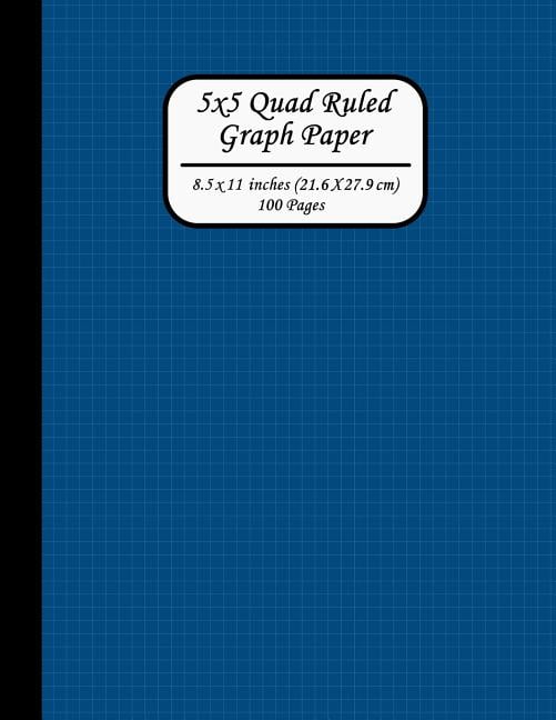 5x5 quad ruled graph paper 85 x 11 inches 216 x 279 cm 100 pages