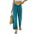 thumbnail image 1 of Txlixc Pantalones de cintura media para mujer, pantalones de pierna ancha divididos de color sólido, pantalones largos con cinturón ajustable Txlixc Moda, 1 of 5