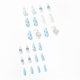 thumbnail image 2 of 24pcs Long Blue Press On Nails Sweet Style Fake Nails Removable Wearable White, 2 of 4