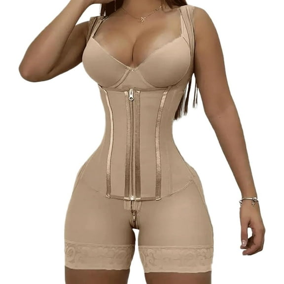 Shapewear for Women Solid Color Zipper Corset Girdle High Waist Tummy Control Butt Lifter Shaper Waist Trainer Bodysuit