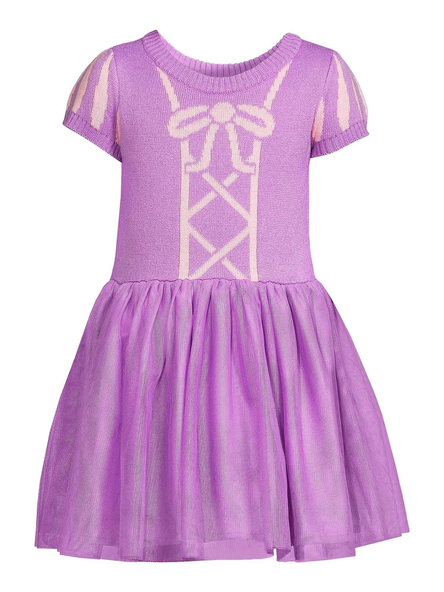 Disney Princess Toddler Girl Rapunzel Cosplay Sweater Dress, Sizes 12M-5T