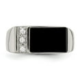 thumbnail image 5 of Sterling Silver Rhodium-plated Onyx & CZ Ring, 5 of 6