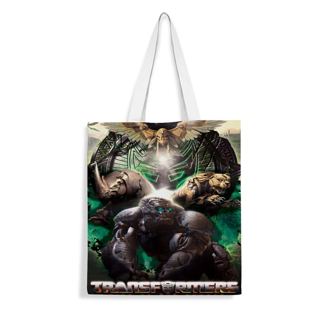 Rise of the Beasts Bolso de tela con estampado de lienzo para mujer, bolsa de compras reutilizable y estética, con cremallera interior, regalo para mujer,40*45cm.
