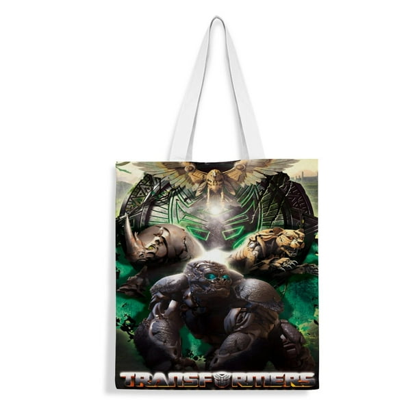 Rise of the Beasts Bolso de tela con estampado de lienzo para mujer, bolsa de compras reutilizable y estética, con cremallera interior, regalo para mujer,38*45cm.