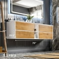 thumbnail image 2 of Eviva Vienna 75 inch Oak White Wall Mount Bathroom Vanity with White Integrated Acrylic Sinks, 2 of 6
