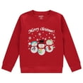 thumbnail image 4 of Sezzit Boys’ Christmas Sweatshirt – Clasic Cozy Xmas Fleece Pullover with Festive Holiday Graphics – Red Snowmen -Size 3T, 4 of 7