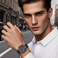thumbnail image 2 of Reloj de Pulsera Para Hombre, Original A Estrenar Correa Metalica Hombre, Moderno, Casual, Deportivo Reloj de Pulsera,Reloj Digital Multifuncional para Hombres, Deportes, Correr A,alloy, 2 of 6