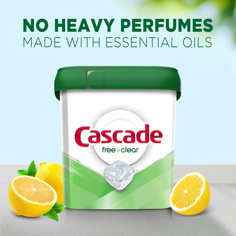 Cascade, Dishwasher Detergent, Free and Clear, 62 count - Walmart.com