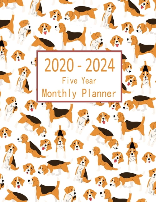 2020-2024 Five Year Monthly Planner : Beagle Dog 60 Month Calendar