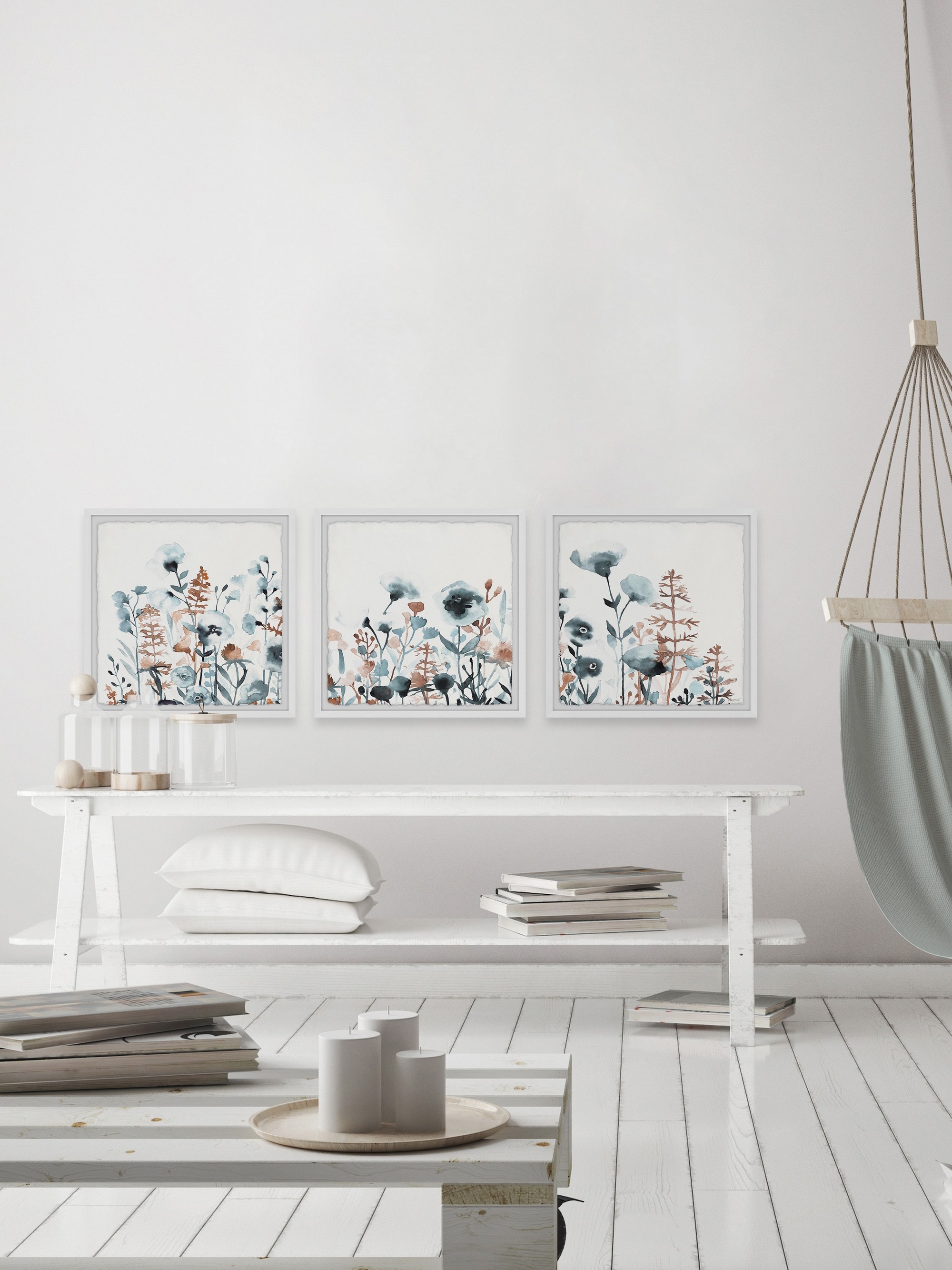 Marmont Hill Lovely Wildflowers Triptych, 18" x 54"