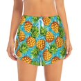 thumbnail image 2 of Yiaed Pineapple Print Women's Running Shorts with Liner 3 Zipper Pockets Elastic Workout Athletic Gym Yoga Shorts-X-Large, 2 of 7
