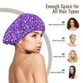 thumbnail image 6 of violet leopard purple Silk Bonnet for Sleeping Women Men, Adjustable Elastic Satin Bonnet Bonnet for Sleeping, Soft Similar Silk Curly Cuteness Hair Bonnet for Sleeping, 6 of 7
