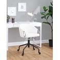 thumbnail image 2 of LumiSource Black Metal, Silver Metal, White PU Claire Task Chair, 2 of 6
