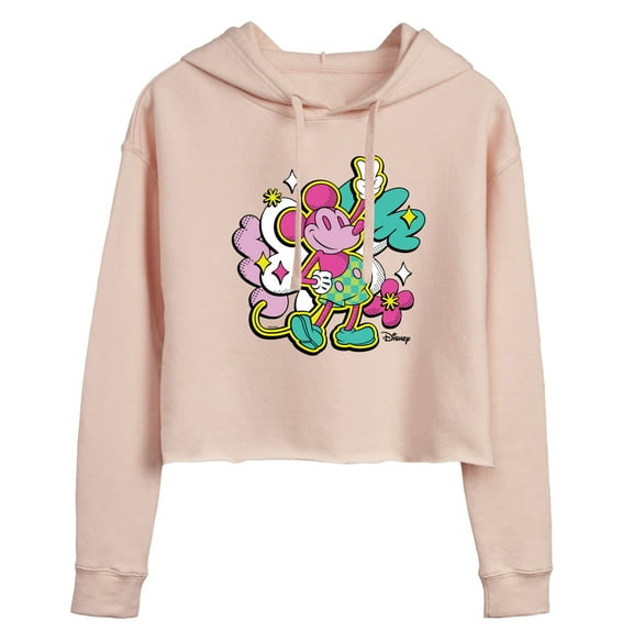 Disney - Mickey Street Pop - Juniors Cropped Pullover Hoodie