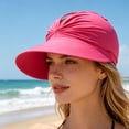 thumbnail image 4 of Cutuoiiu Women's Twisted Knot Hollow Top Sun Visor Hat Ponytail Friendly Stretch Open Top Cap Lightweight Outdoor Sun Hat for Beach Golf Running Travel, 4 of 6