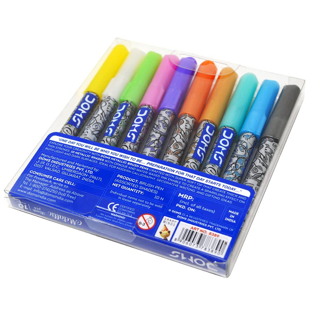 Doms Metallic Brush Pen-10 Assorted Shades - Welcome To Rama Book