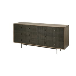 Medium Brown Solid Mango Wood Finish Sideboard With 6 Easy Sliding Drawers Medium Brown Solid Mango Wood Finish Sideboard With 6 Easy Sliding Drawers
