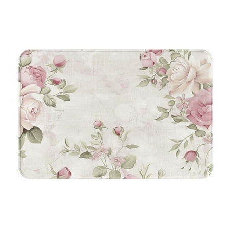 

Floral painting in watercolor Flannel absorbent ultra soft and non slip bathroom carpet suitable for bathroom and kitchen floor carpets